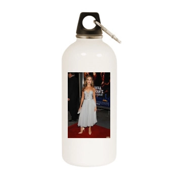 Alexis Dziena White Water Bottle With Carabiner