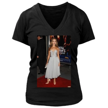 Alexis Dziena Women's Deep V-Neck TShirt