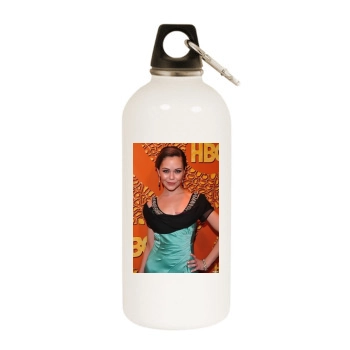 Alexis Dziena White Water Bottle With Carabiner