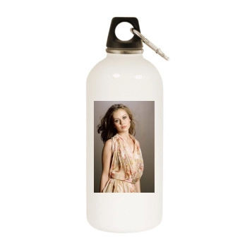 Alexis Dziena White Water Bottle With Carabiner