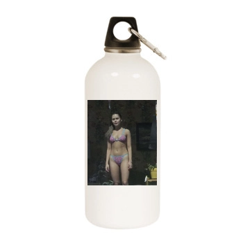 Alexis Dziena White Water Bottle With Carabiner