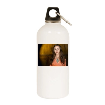 Alexis Dziena White Water Bottle With Carabiner