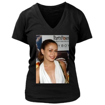 Alexis Dziena Women's Deep V-Neck TShirt