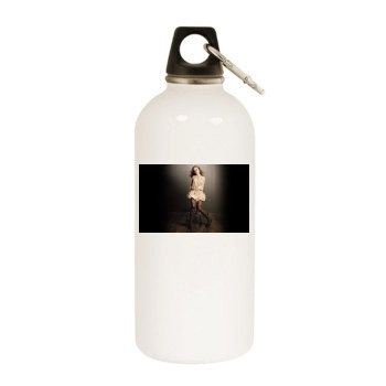 Alexis Dziena White Water Bottle With Carabiner