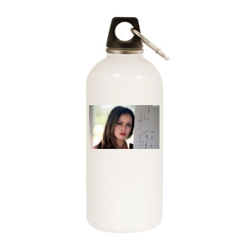 Alexis Dziena White Water Bottle With Carabiner