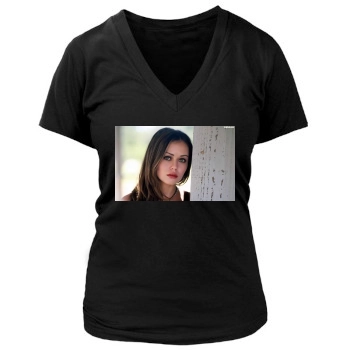 Alexis Dziena Women's Deep V-Neck TShirt