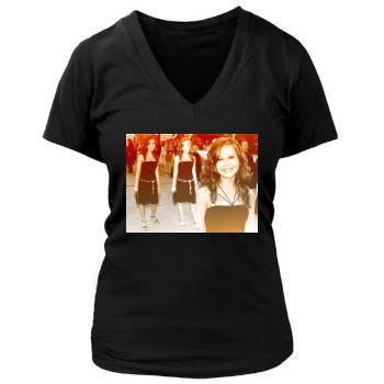 Alexis Dziena Women's Deep V-Neck TShirt