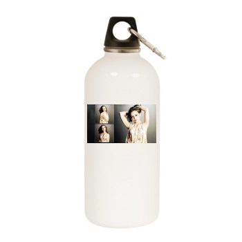 Alexis Dziena White Water Bottle With Carabiner