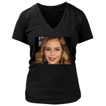 Alexis Dziena Women's Deep V-Neck TShirt