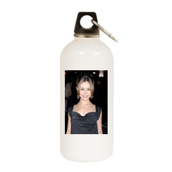 Alexis Dziena White Water Bottle With Carabiner