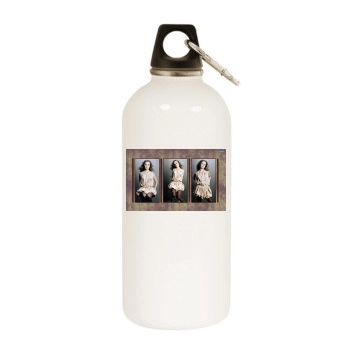 Alexis Dziena White Water Bottle With Carabiner