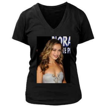 Alexis Dziena Women's Deep V-Neck TShirt