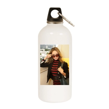 Alexis Dziena White Water Bottle With Carabiner