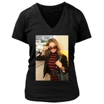 Alexis Dziena Women's Deep V-Neck TShirt