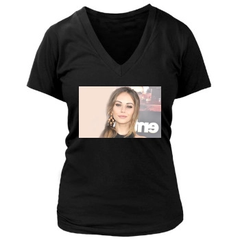 Alexis Dziena Women's Deep V-Neck TShirt