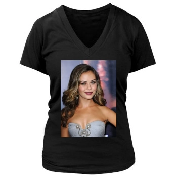 Alexis Dziena Women's Deep V-Neck TShirt