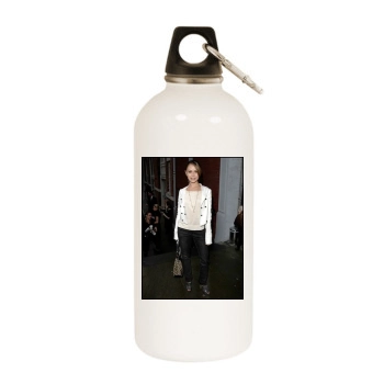 Alexis Dziena White Water Bottle With Carabiner