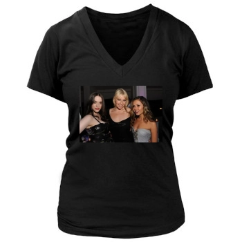 Alexis Dziena Women's Deep V-Neck TShirt