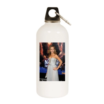 Alexis Dziena White Water Bottle With Carabiner