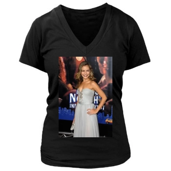 Alexis Dziena Women's Deep V-Neck TShirt