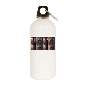 Alexis Dziena White Water Bottle With Carabiner