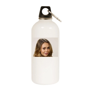 Alexis Dziena White Water Bottle With Carabiner