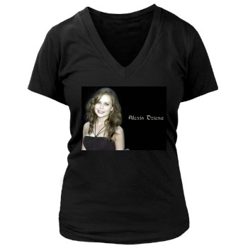 Alexis Dziena Women's Deep V-Neck TShirt