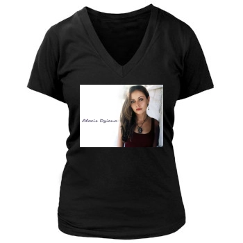 Alexis Dziena Women's Deep V-Neck TShirt