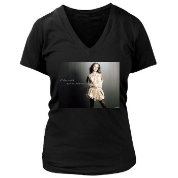 Alexis Dziena Women's Deep V-Neck TShirt