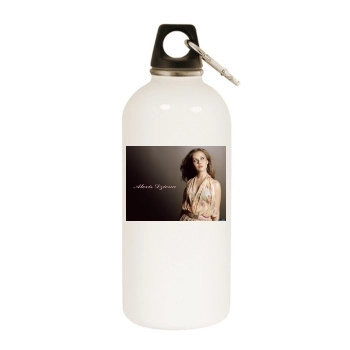 Alexis Dziena White Water Bottle With Carabiner