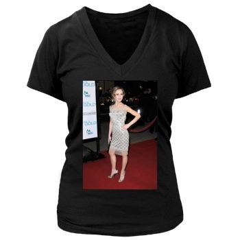 Alexis Dziena Women's Deep V-Neck TShirt