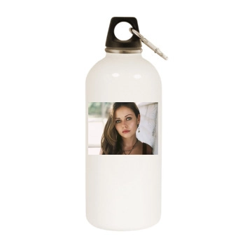 Alexis Dziena White Water Bottle With Carabiner