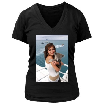 Alexis Dziena Women's Deep V-Neck TShirt