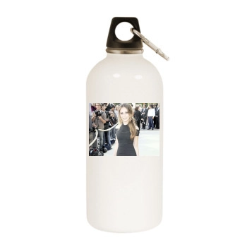 Alexis Dziena White Water Bottle With Carabiner