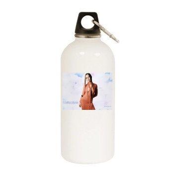 Alexis Dziena White Water Bottle With Carabiner