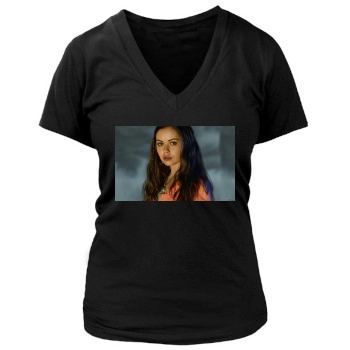 Alexis Dziena Women's Deep V-Neck TShirt