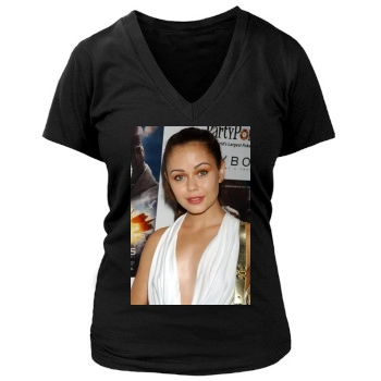 Alexis Dziena Women's Deep V-Neck TShirt