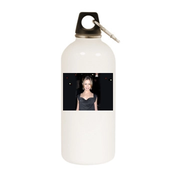 Alexis Dziena White Water Bottle With Carabiner