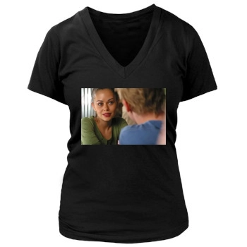 Alexis Dziena Women's Deep V-Neck TShirt