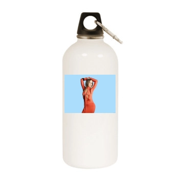 Alexis Dziena White Water Bottle With Carabiner