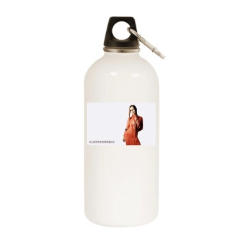 Alexis Dziena White Water Bottle With Carabiner