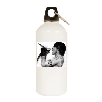 Anthony Kiedis White Water Bottle With Carabiner