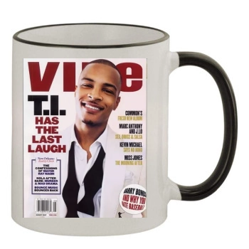 T.I. 11oz Colored Rim & Handle Mug