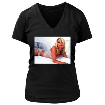 Tara Reid Women's Deep V-Neck TShirt