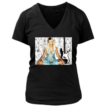 Tara Reid Women's Deep V-Neck TShirt