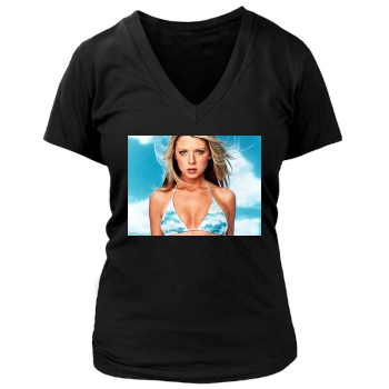 Tara Reid Women's Deep V-Neck TShirt