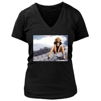 Tara Reid Women's Deep V-Neck TShirt