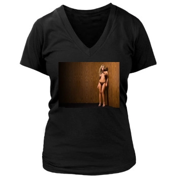 Tara Reid Women's Deep V-Neck TShirt