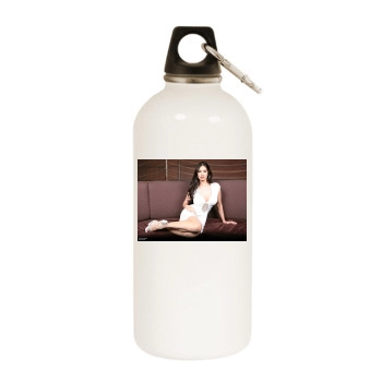 Tera Patrick White Water Bottle With Carabiner