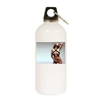 Tera Patrick White Water Bottle With Carabiner